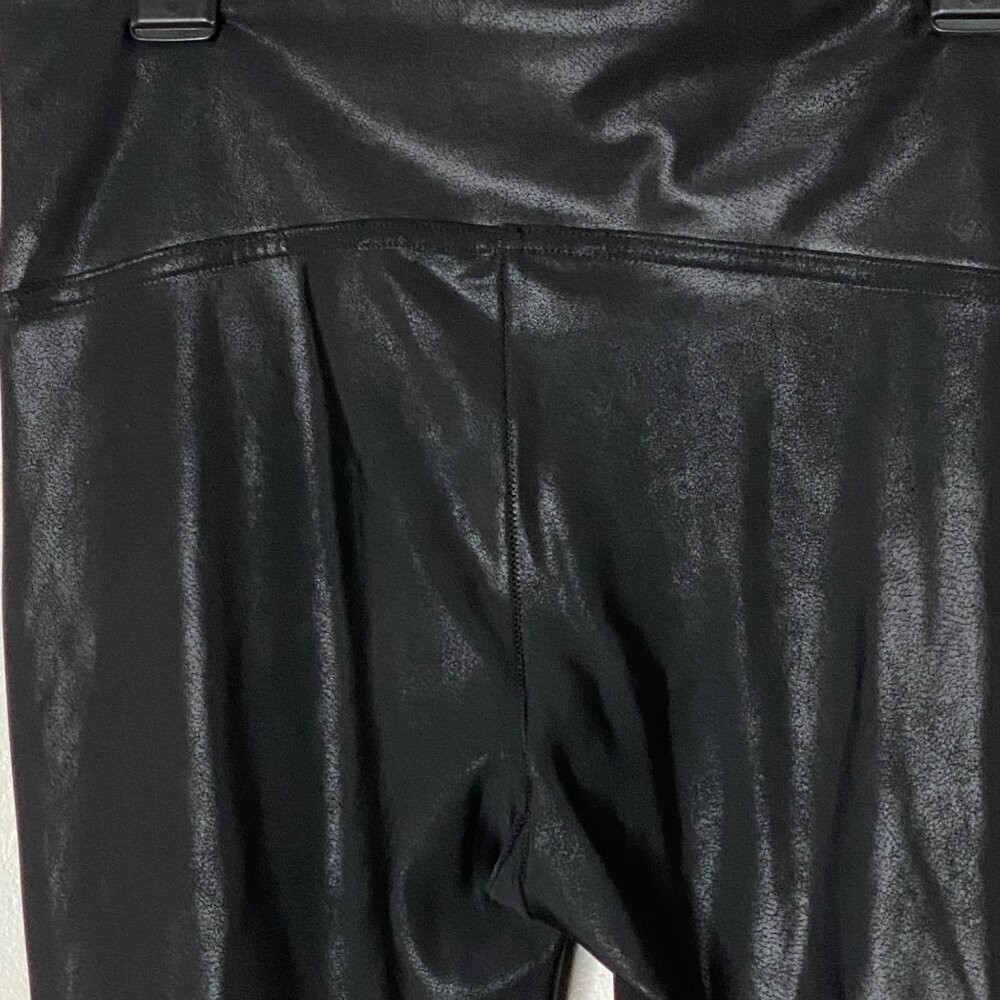 Spanx Black Faux Leather Leggings S • High-Rise Shaping Control • Sleek Fit 2437 - Picture 7 of 10